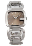 Gucci G Brown Square Brown Dial Silver Steel Strap Watch For Women - YA125402