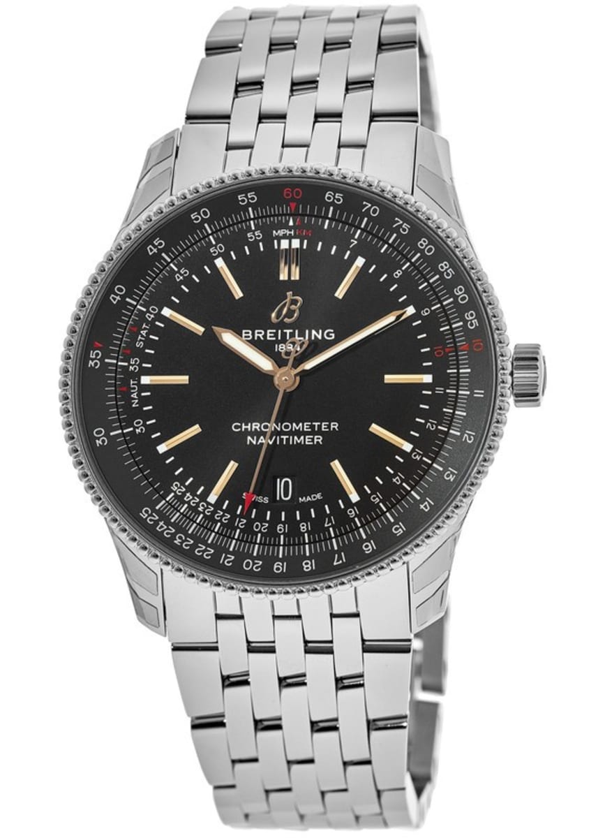 Breitling Navitimer Automatic 41mm Black Dial Silver Steel Strap Watch for Men - A17326241B1A1