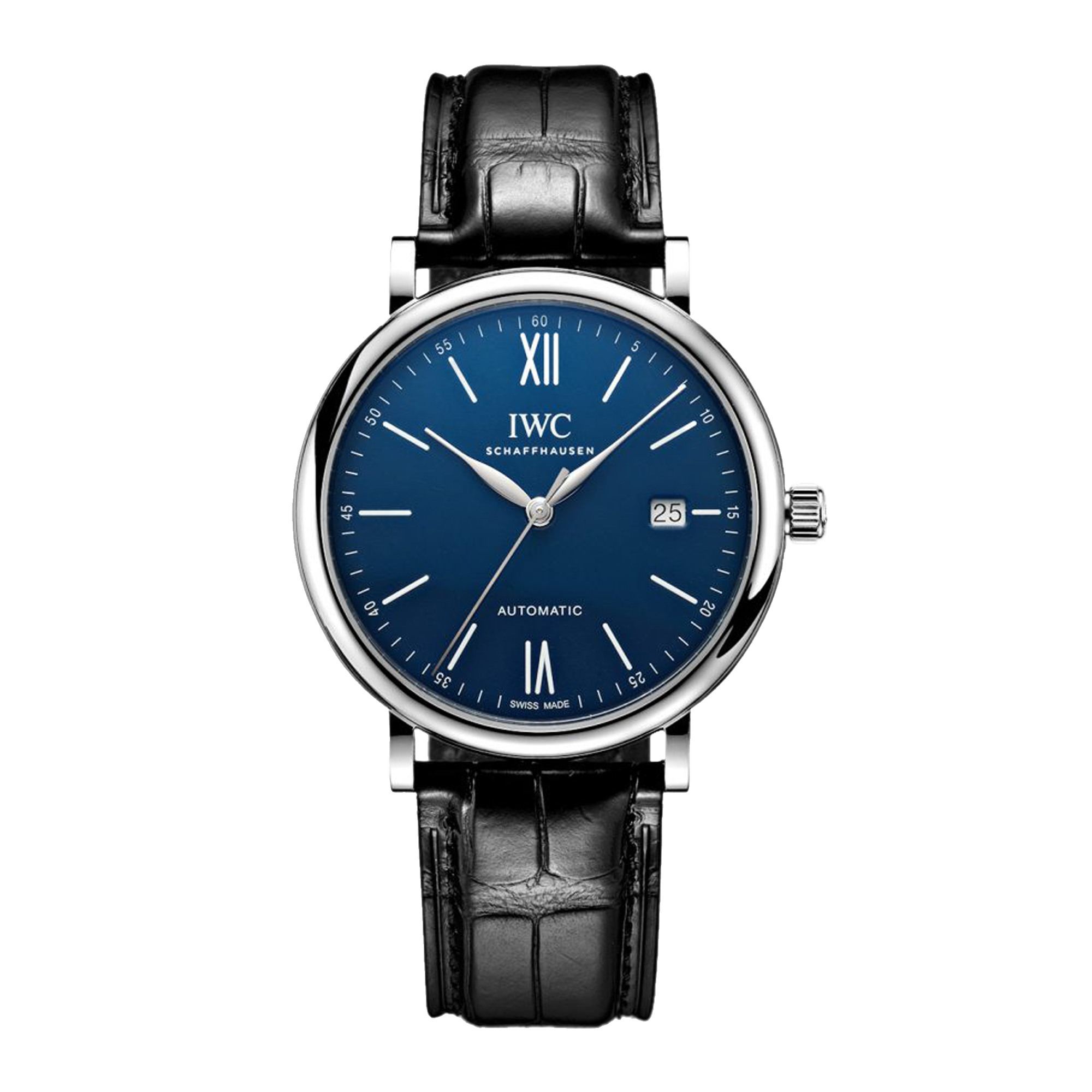 IWC Portofino '150 Years Edition' Automatic Blue Dial Black Leather Strap Watch for Men - IW356518