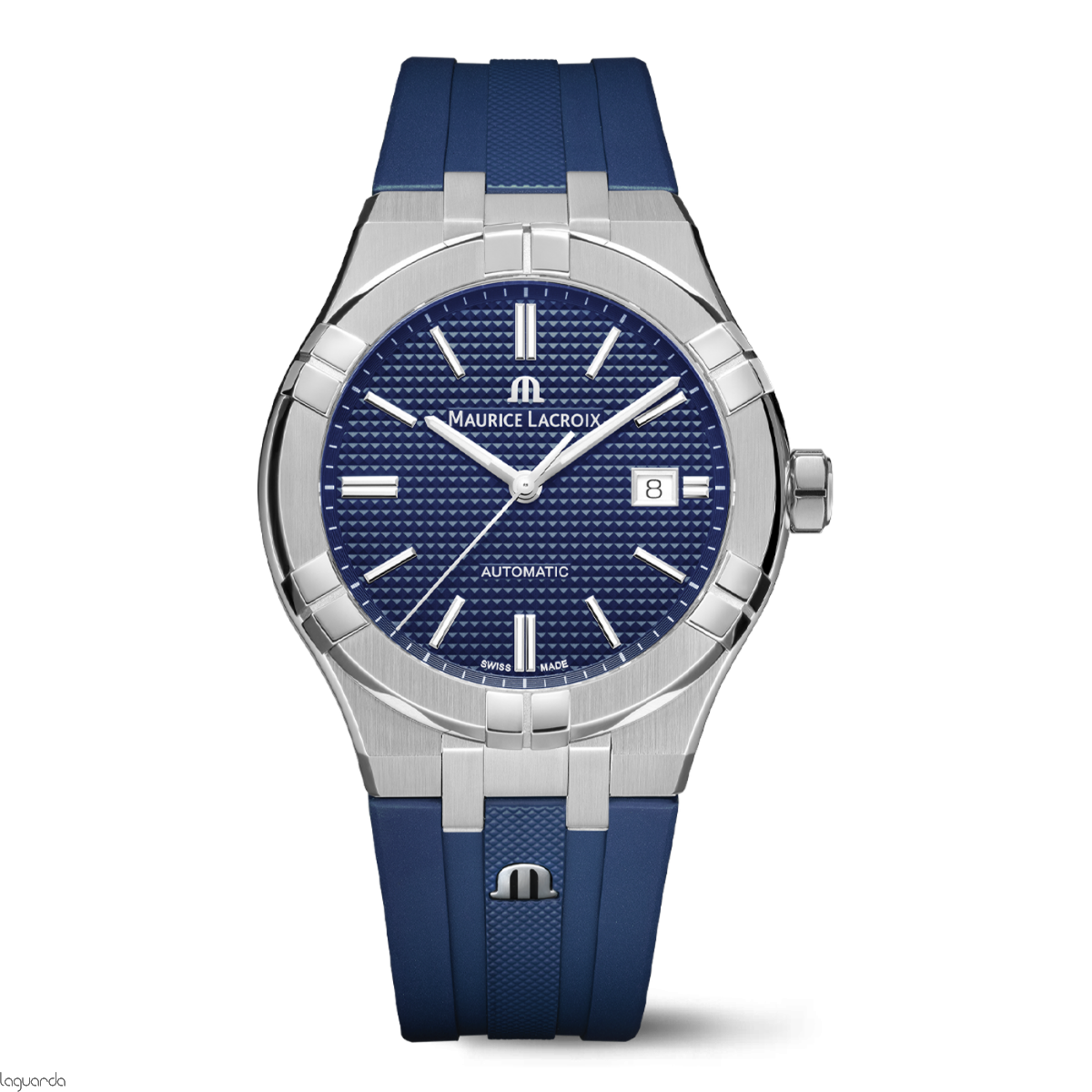 Maurice Lacroix Aikon Automatic Date Blue Dial Blue Silicone Strap Watch For Men - AI6008-SS000-430-4