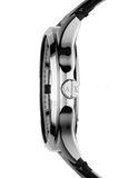 Armani Exchange Hampton Chronograph Black Dial Black Leather Strap Watch For Men - AX2101