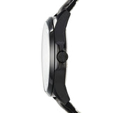Armani Exchange Hampton Chronograph Black Dial Black Leather Strap Watch For Men - AX2400