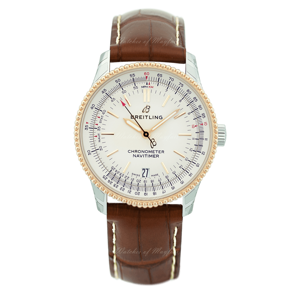 Breitling Navitimer Automatic 38mm Leather Strap Mens Watch - A17325211G1P1