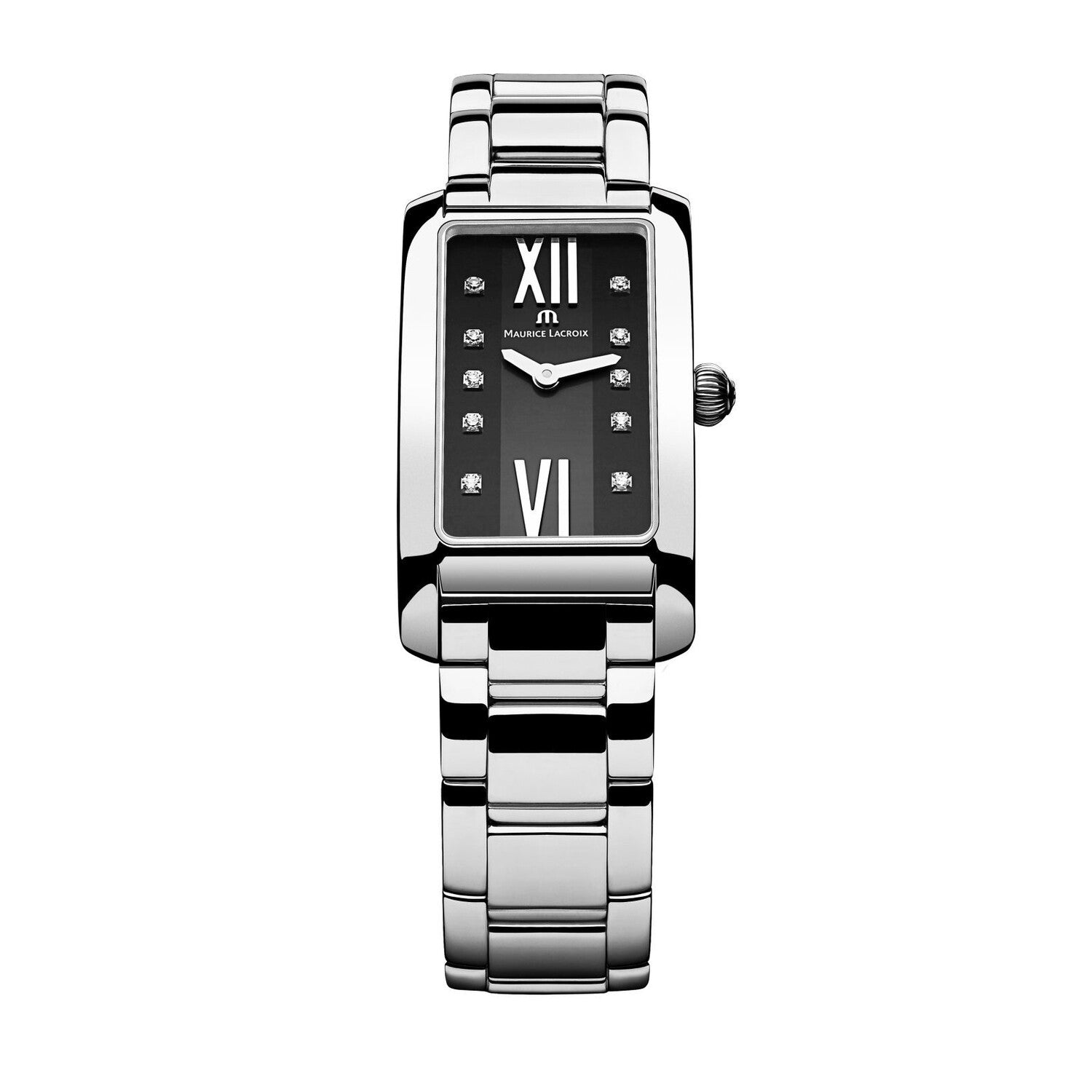 Maurice Lacroix Fiaba Black Dial Silver Steel Strap Watch for Women - FA2164-SS002-350