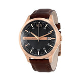 Armani Exchange Hampton Chronograph Blue Dial Brown Leather Strap Watch For Men - AX2172