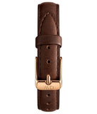Daniel Wellington Classic Petite York White Dial Brown Leather Strap Watch For Women - DW00100232
