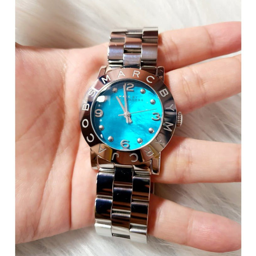 Marc Jacobs Amy Blue Dial Silver Steel Strap Watch for Women - MBM3272