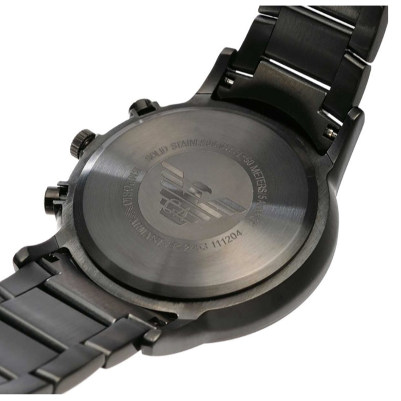 Emporio Armani Classic Chronograph Black Dial Black Stainless Steel Strap Watch For Men - AR2453