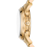 Michael Kors Runway Chronograph Blue Dial Gold Steel Strap Watch For Women - MK7353