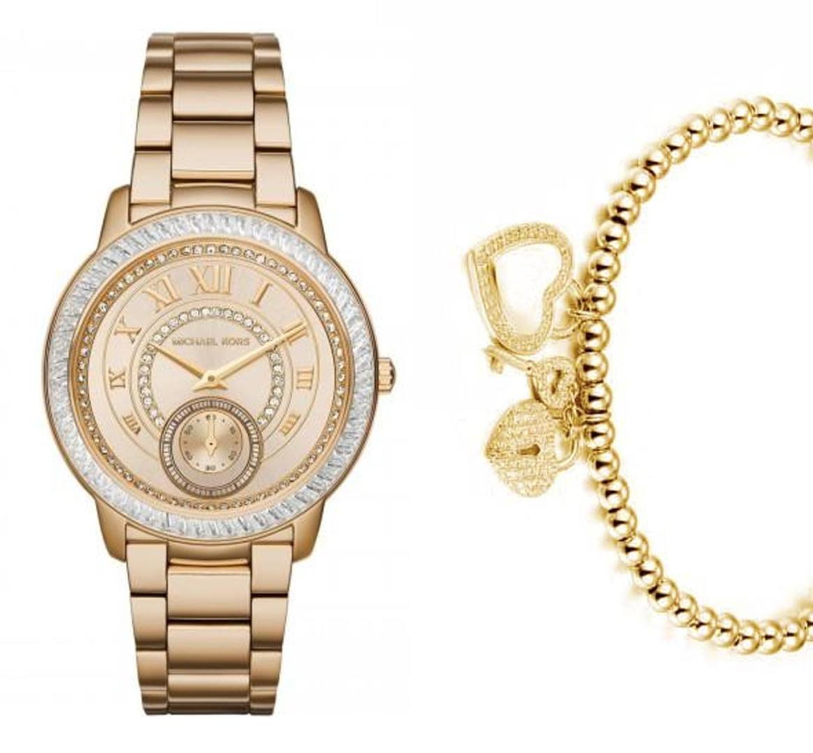 Michael Kors Madelyn Quartz Gold Dial Gold Steel Strap Watch For Women - MK6287