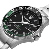 Maserati SFIDA Chronograph Black Dial Silver Steel Strap Watch For Men - R8853140005