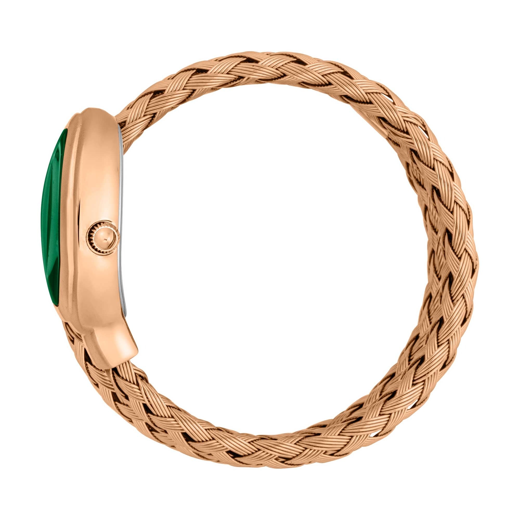 Just Cavalli Novara Green Dial Rose Gold Steel Strap Watch for Women - JC1L264M0045