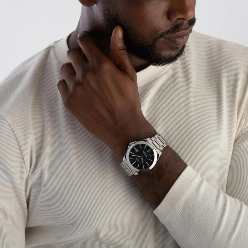 Hugo Boss Strike Black Dial Silver Steel Strap Watch for Men - 1514170