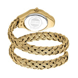 Just Cavalli Twined Mother of Pearl Dial Gold Steel Strap Watch for Women - JC1L305M0025