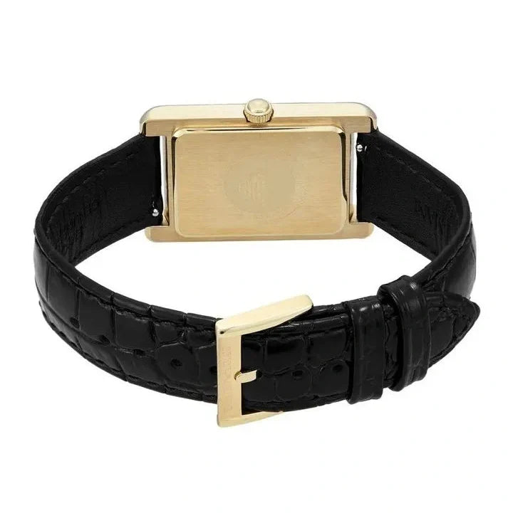 Emporio Armani Gino Black Dial Black Leather Strap Watch for Men - AR11666