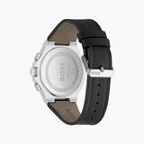 Hugo Boss Taper Chronograph Black Dial Black Leather Strap Watch for Men - 1514085