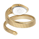 Just Cavalli Serpente Metallica Green Dial Gold Steel Strap Watch for Women - JC1L208M0045