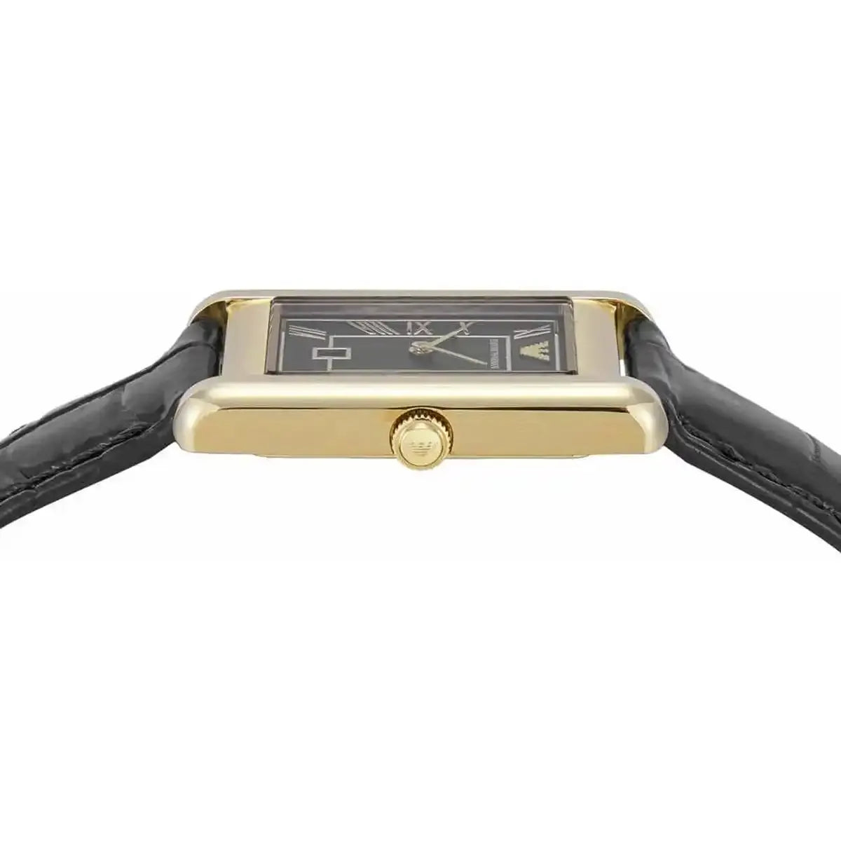 Emporio Armani Gino Black Dial Black Leather Strap Watch for Men - AR11666