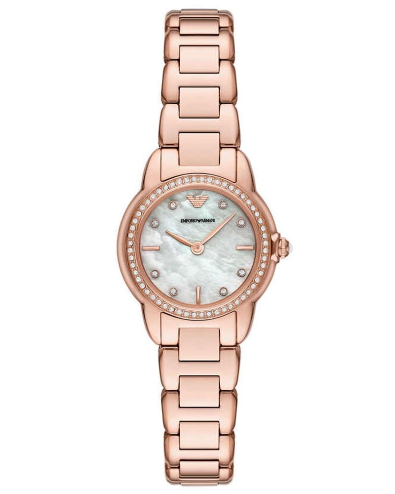 Emporio Armani Mia Mother of Pearl Dial Rose Gold Steel Strap Watch for Women - AR11671