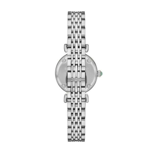 Emporio Armani Gianni T Bar Green Dial Silver Steel Strap Watch for Women - AR11667
