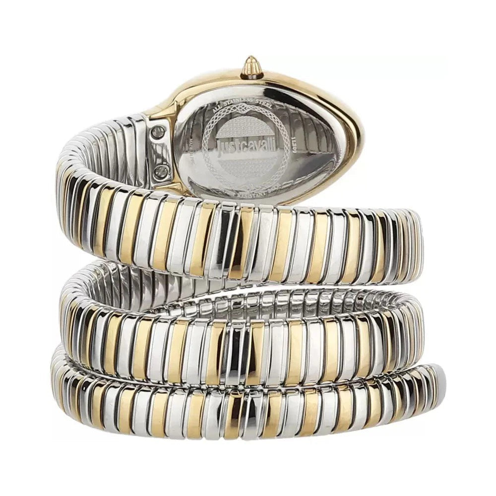 Just Cavalli Glam Evo 4 White Dial Two Tone Steel Strap Watch for Women - JC1L209M0065