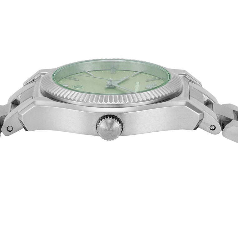 Emporio Armani Federica Mint Green Dial Silver Steel Strap Watch for Women - AR11656