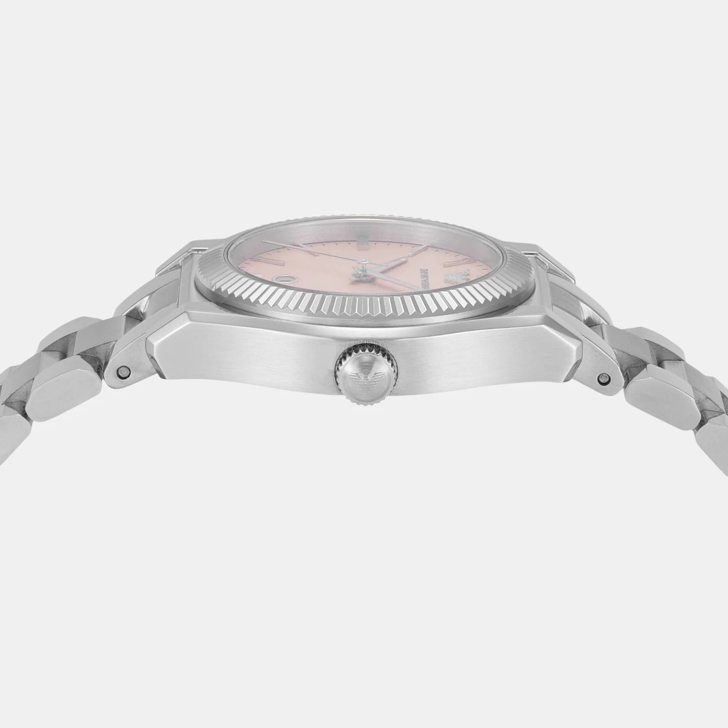 Emporio Armani Federica Pink Dial Silver Steel Strap Watch for Women - AR11658