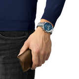 Tissot PR516 Chronograph Blue Dial Silver Steel Strap Watch for Men - T149.417.11.041.00