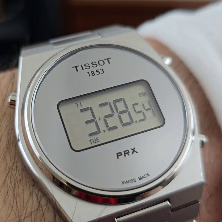 Tissot Digital Quartz Silver Dial Silver Steel Strap Watch for Men - T137.463.11.030.00