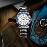 Citizen Mechanical Automatic White Dial Silver Steel Strap Watch for Men - NJ0171-81A
