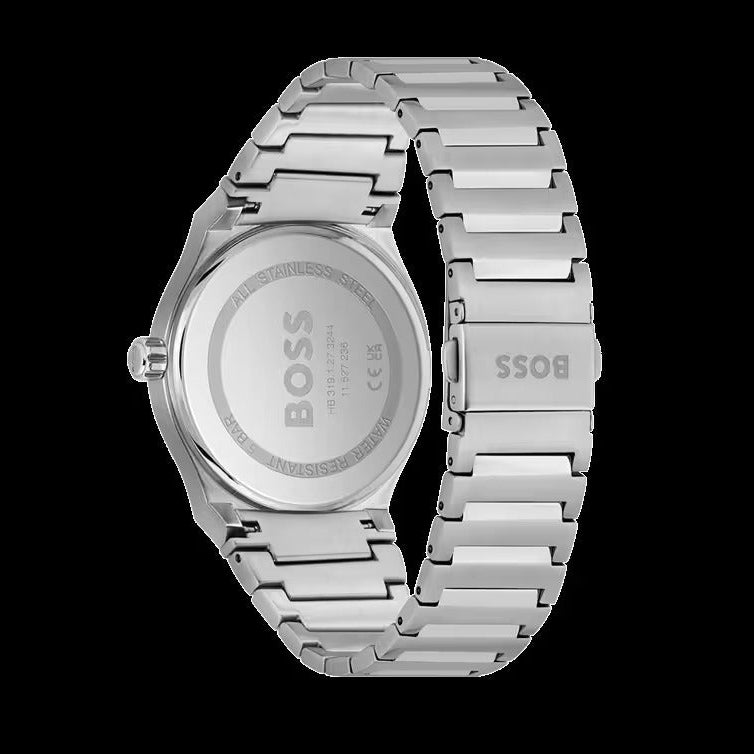Hugo Boss Candor Blue Dial Silver Steel Strap Watch for Men - 1514076