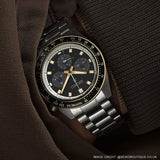 Seiko Prospex Speedtimer Solar Chronograph Black Dial Silver Steel Strap Watch for Men - SSC941