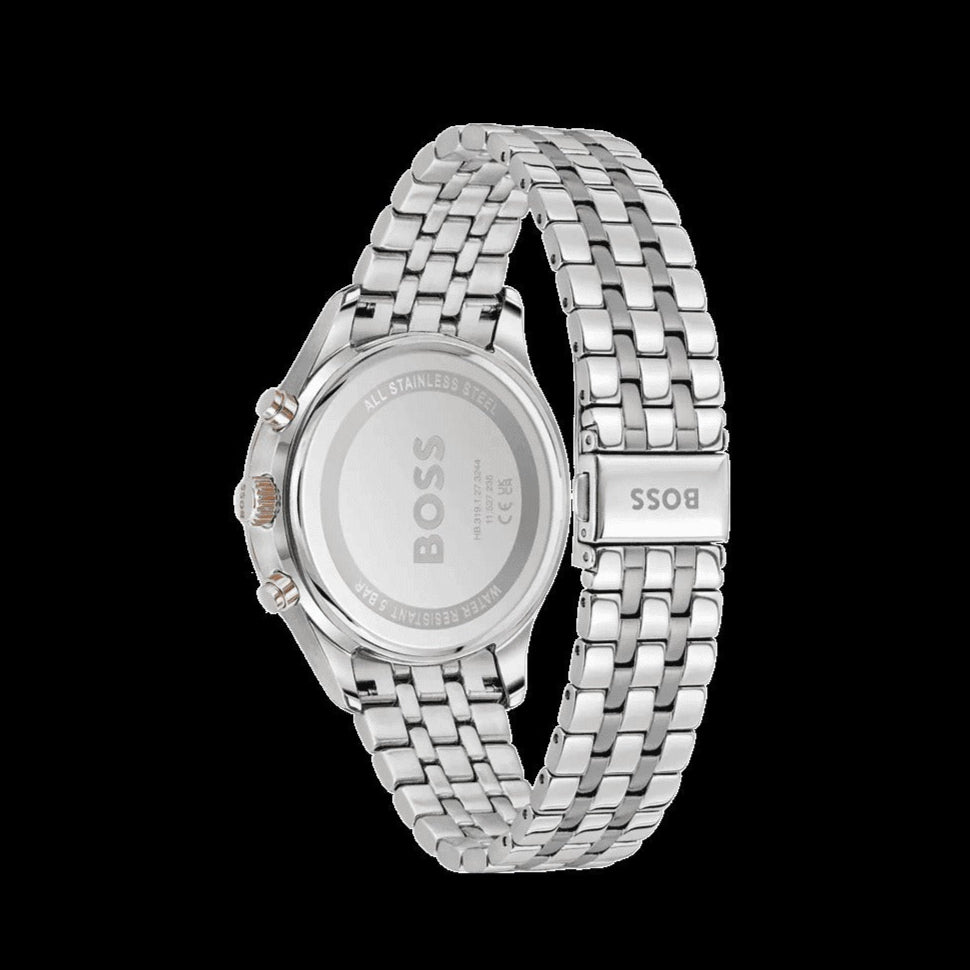 Hugo Boss Avery Chronograph Blue Dial Silver Steel Strap Watch for Men - 1514158