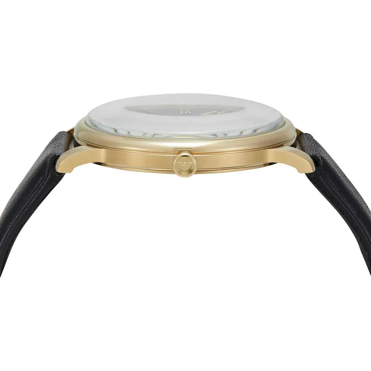 Emporio Armani Minimalist Green Dial Black Leather Strap Watch for Men - AR11601