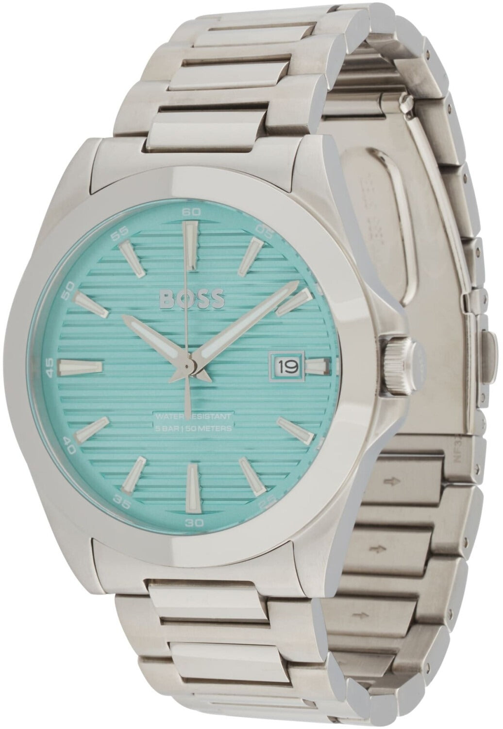 Hugo Boss Strike Turquoise Blue Dial Silver Steel Strap Watch for Men - 1514171