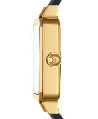 Tory Burch Robinson White Dial Black Leather Strap Watch for Women - TBW1504