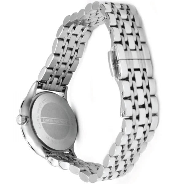Emporio Armani Alpha Mother of Pearl Dial Silver Steel Strap Watch for Women - AR1803