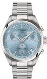 Tissot PR 100 Chronograph Light Blue Dial Silver Steel Strap Watch for Men - T150.417.11.351.00