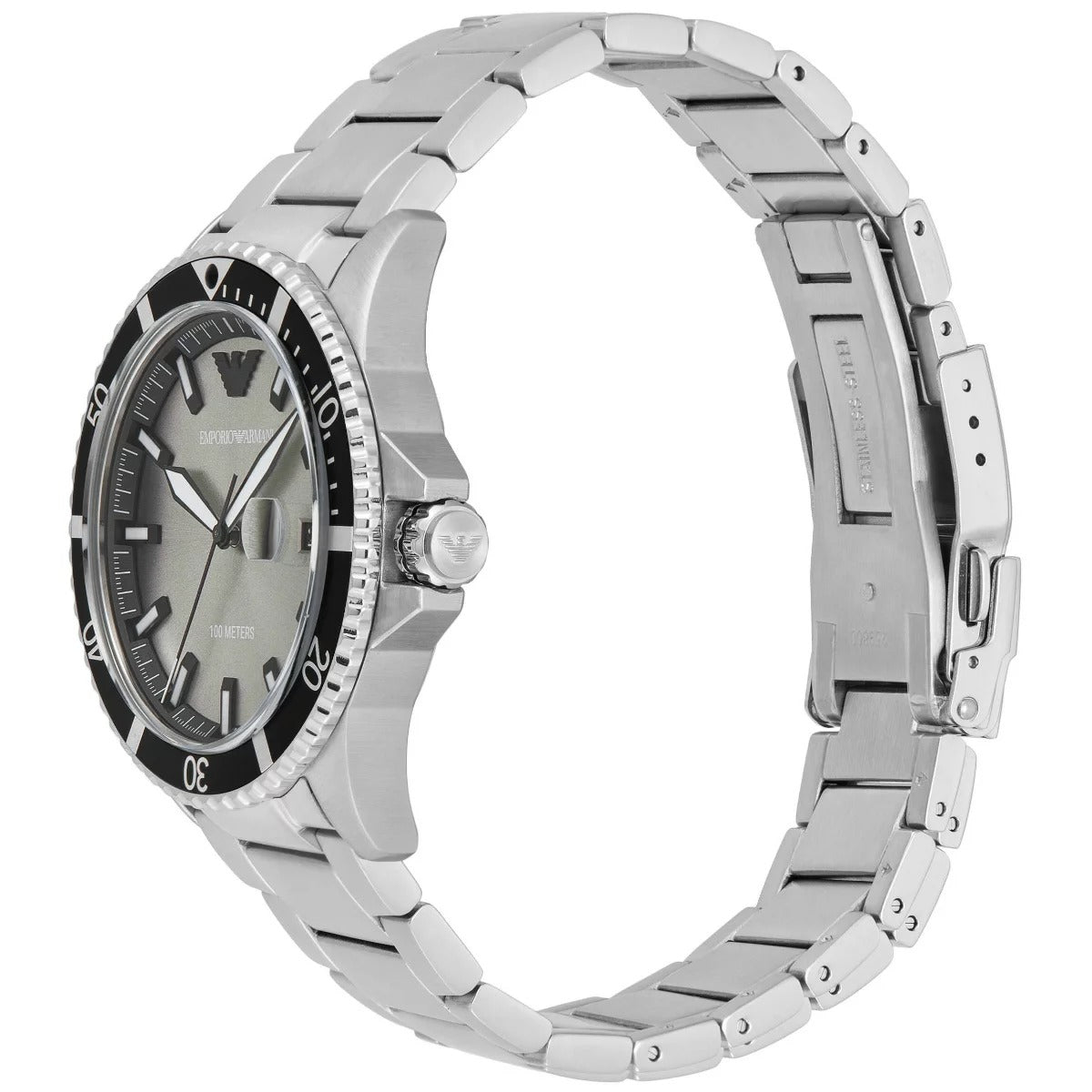 Emporio Armani World Explorer Silver Dial Silver Steel Strap Watch for Men - AR11683