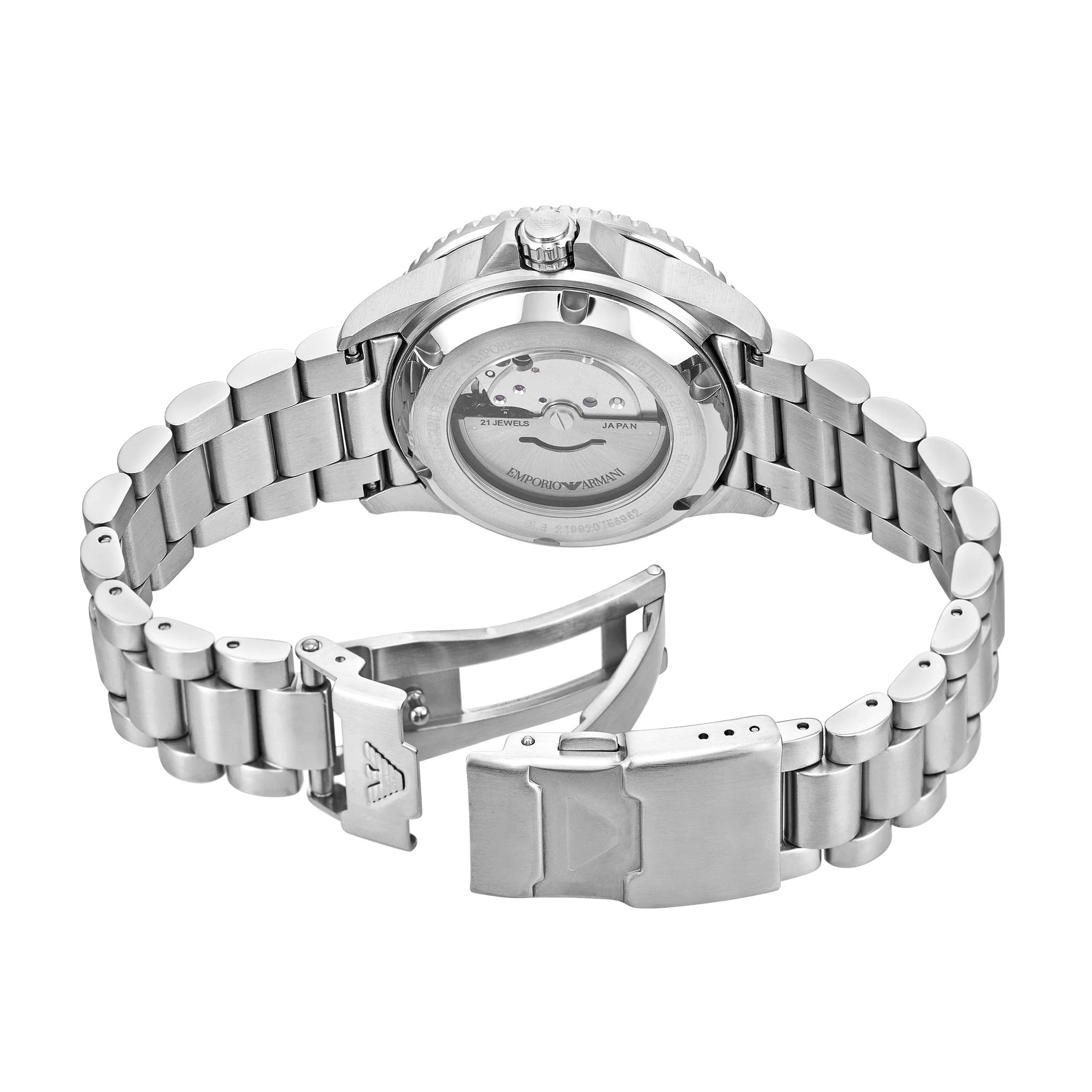 Emporio Armani Sea Explorer Yellow Dial Silver Steel Strap Watch for Men - AR60083