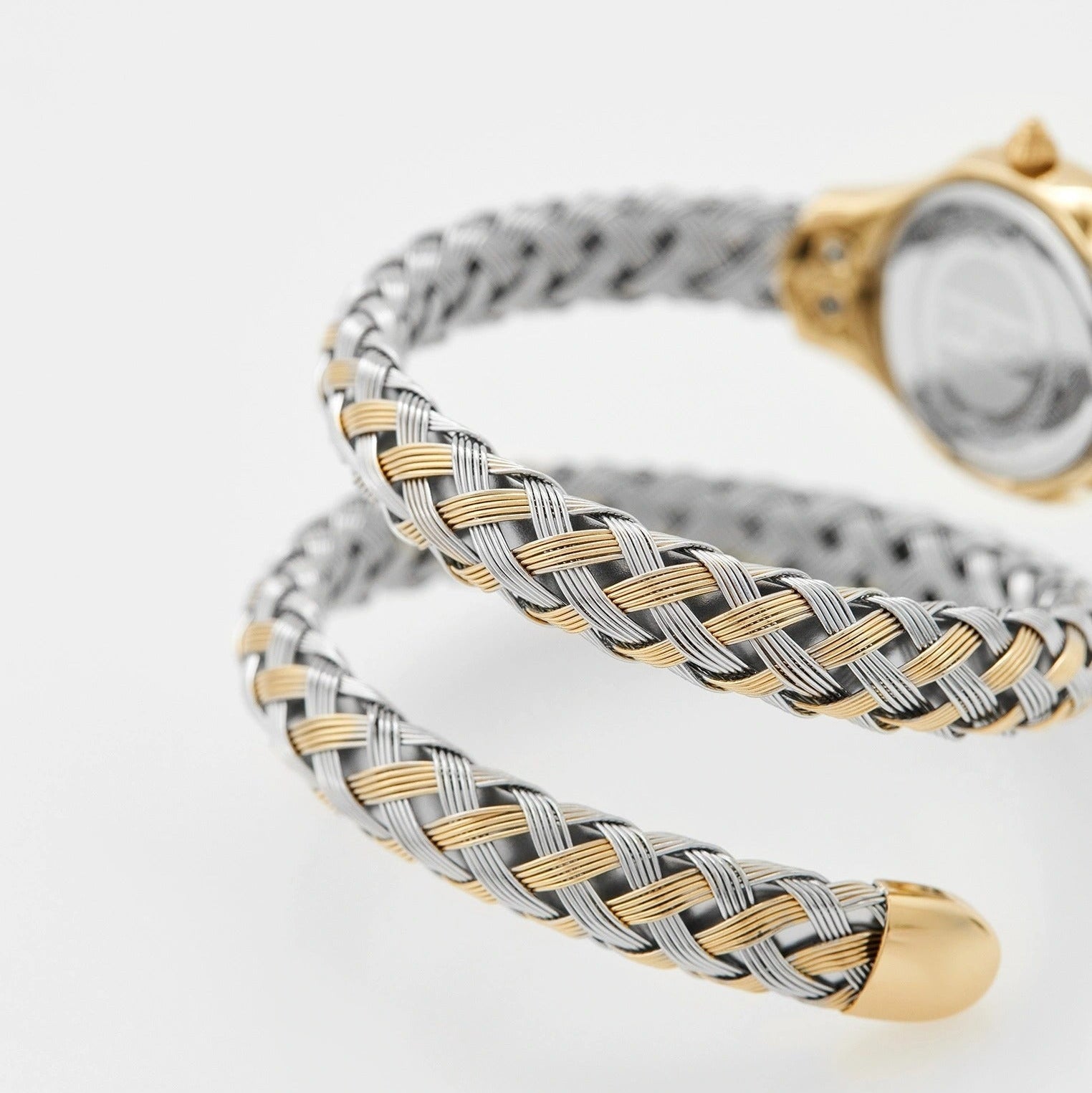 Just Cavalli Twined Mother of Pearl Dial Two Tone Steel Strap Watch for Women  - JC1L305M0055