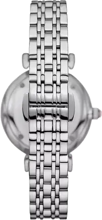 Emporio Armani Gianni T-Bar Pink Dial Silver Steel Strap Watch for Women - AR11686