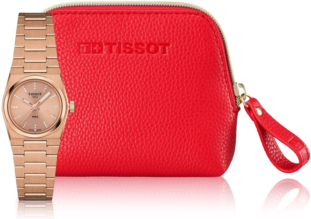 Tissot PRX Diamonds Rose Gold Dial Rose Gold Steel Strap Watch for Women - T137.010.33.506.00
