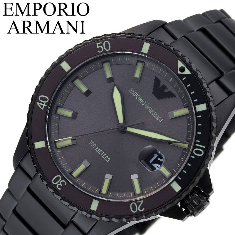 Emporio Armani World Explorer Black Dial Black Steel Strap Watch for Men - AR11398