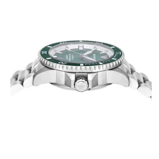 Emporio Armani Sea Explorer Green Dial Silver Steel Strap Watch for Men - AR60080