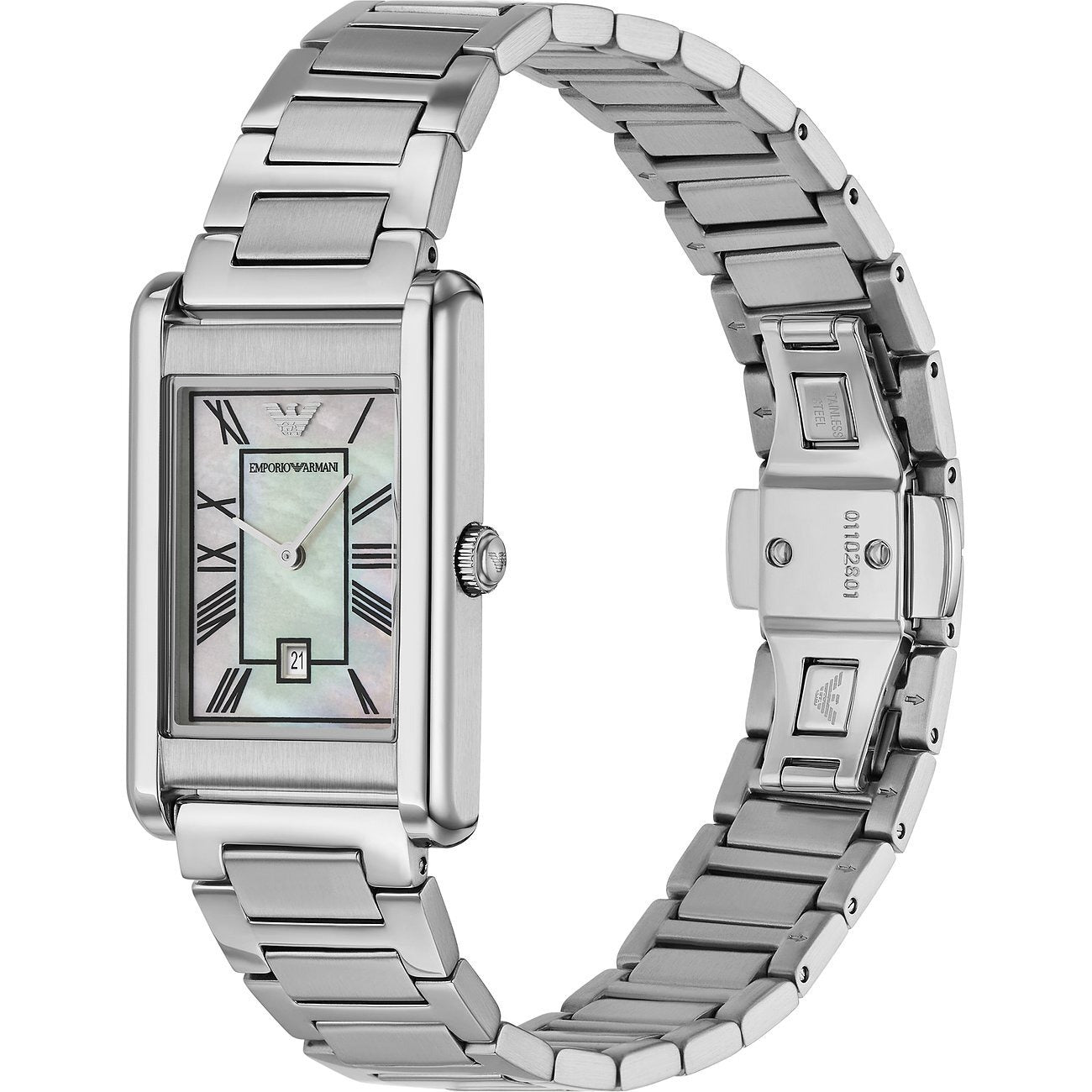 Emporio Armani Gino Mother of Pearl Dial Silver Steel Strap Watch for Men - AR11664
