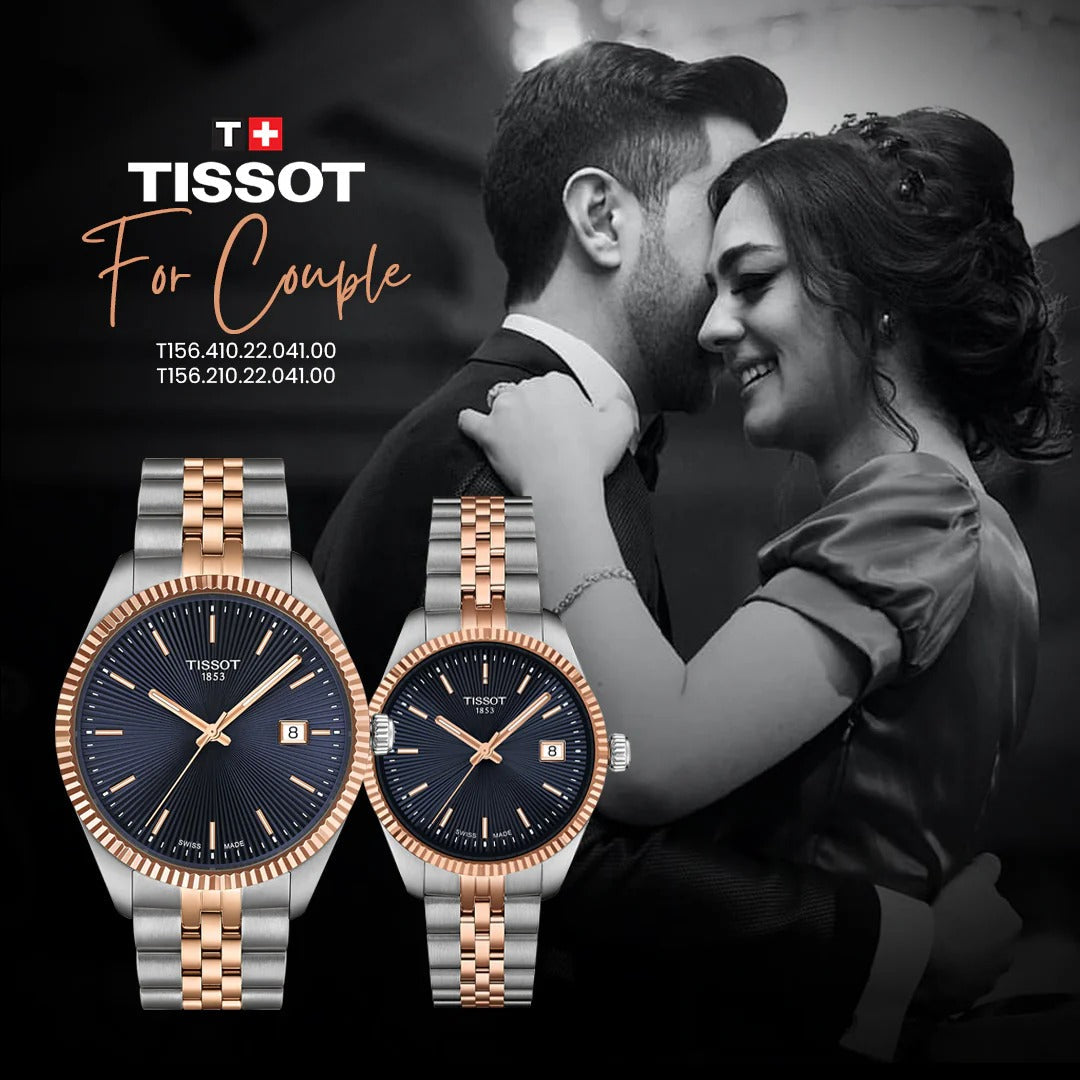 Tissot Ballade Quartz Blue Dial Two Tone Steel Strap Watch for Men - T156.410.22.041.00