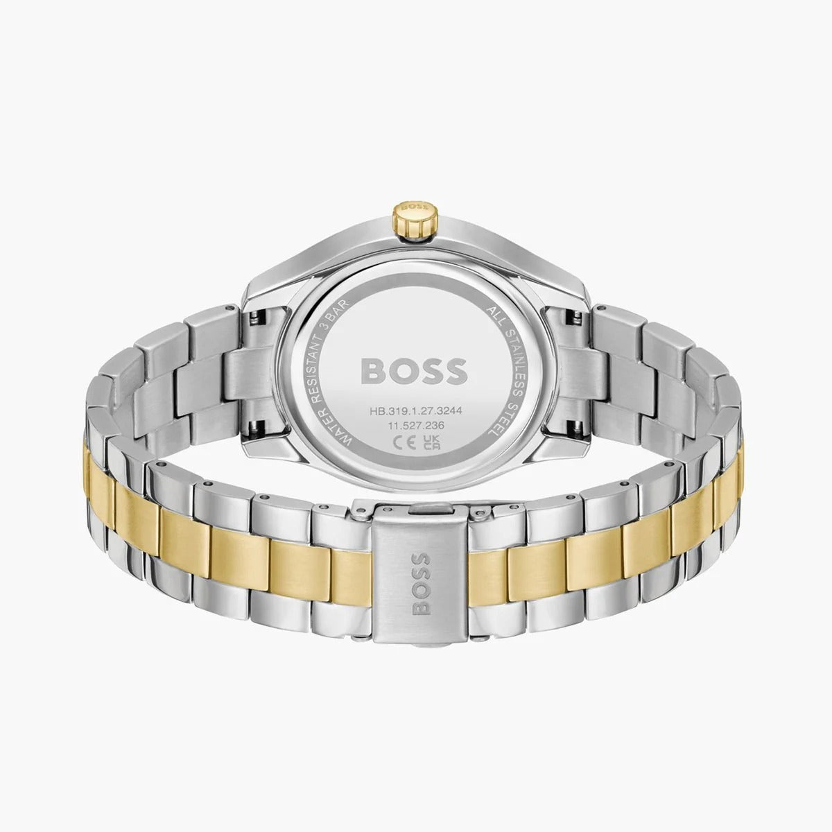 Hugo Boss Runner Chronograph Grey Dial Two Tone Steel Strap Watch for Men - 1514144