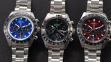 Seiko Speedtimer Solar US Special Edition Blue Dial Silver Steel Strap Watch for Men - SSC931