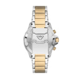 Emporio Armani Sea Explorer Chronograph Green Dial Two Tone Steel Strap Watch for Men - AR11586